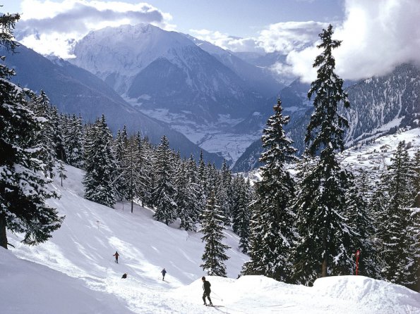 Skiing in the Swiss Alps